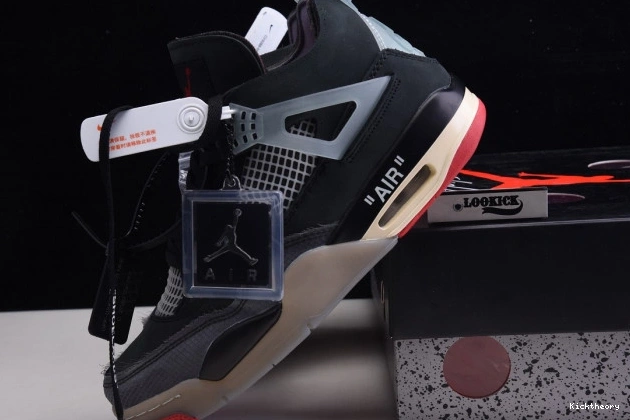 Kick Theory x Off Jordan Retro CV9388-001 White Air 4 Bred 0723